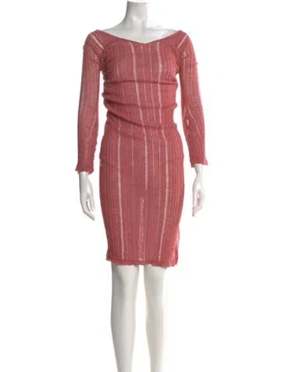 Pre-owned Cult Gaia Linen Midi Length Dress In Multi