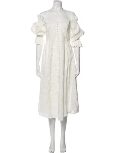 Pre-owned Cult Gaia Linen Midi Length Dress In Neutral