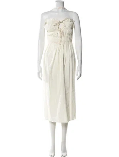 Pre-owned Cult Gaia Linen Midi Length Dress In Neutral