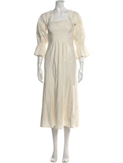 Pre-owned Cult Gaia Linen Midi Length Dress In Neutral