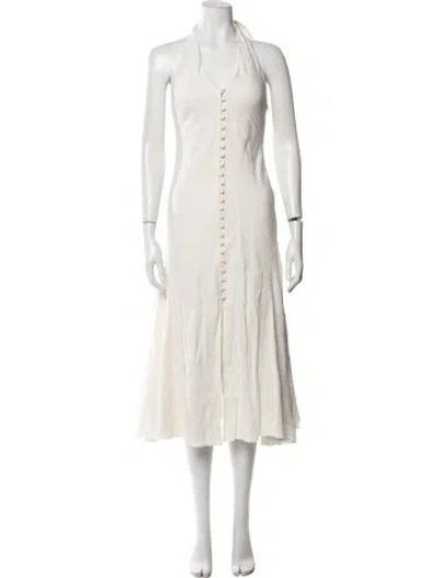 Pre-owned Cult Gaia Linen Midi Length Dress In Neutral