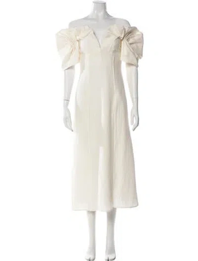 Pre-owned Cult Gaia Linen Midi Length Dress In Neutral