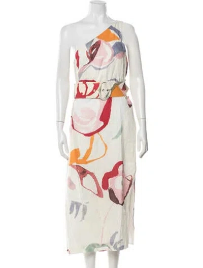 Pre-owned Cult Gaia Linen Midi Length Dress In Neutrals
