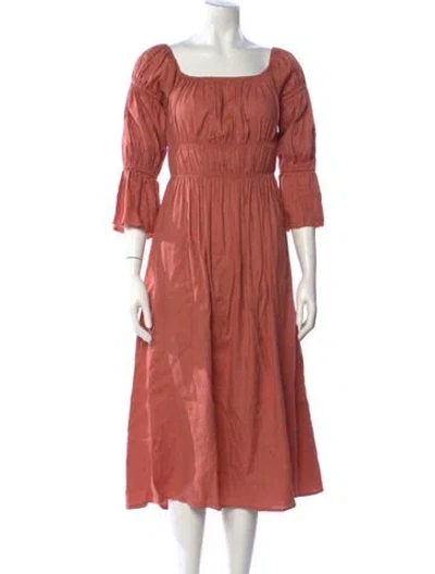 Pre-owned Cult Gaia Linen Midi Length Dress In Orange