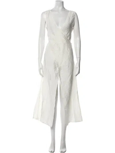 Pre-owned Cult Gaia Linen Midi Length Dress W/ Tags In Neutral