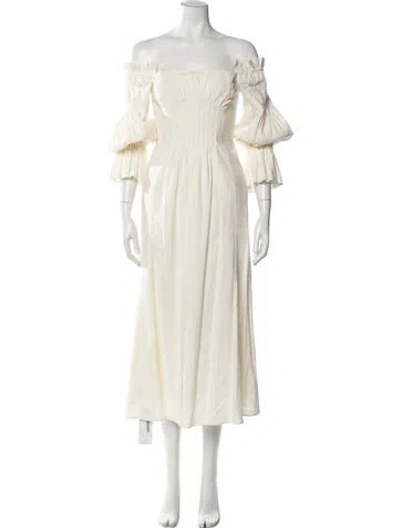 Pre-owned Cult Gaia Linen Midi Length Dress W/ Tags In Neutral