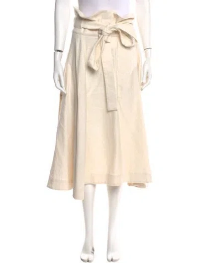 Pre-owned Cult Gaia Linen Midi Length Skirt In Neutral