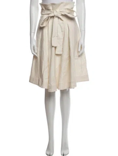Pre-owned Cult Gaia Linen Midi Length Skirt In Neutrals
