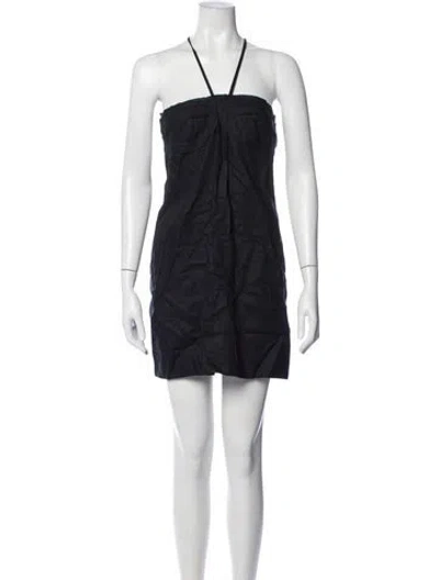 Pre-owned Cult Gaia Linen Mini Dress In Black