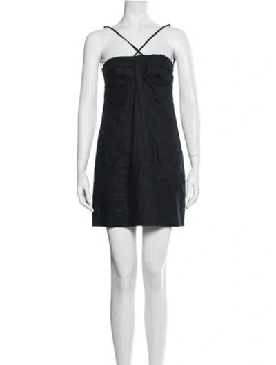 Pre-owned Cult Gaia Linen Mini Dress In Black
