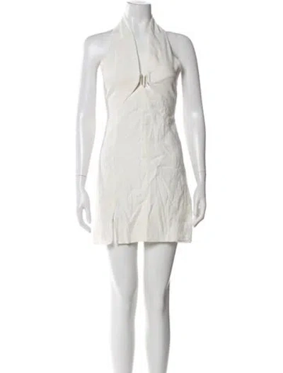 Pre-owned Cult Gaia Linen Mini Dress In Neutral