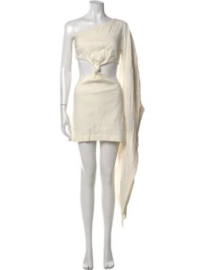 Pre-owned Cult Gaia Linen Mini Dress In Neutral