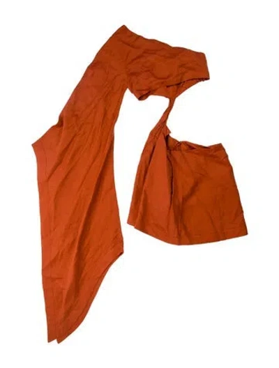 Pre-owned Cult Gaia Linen Mini Dress In Orange