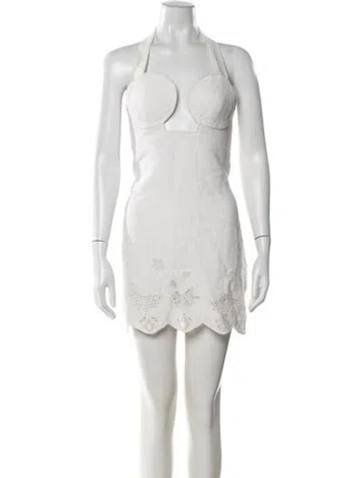 Pre-owned Cult Gaia Linen Mini Dress W/ Tags In Green