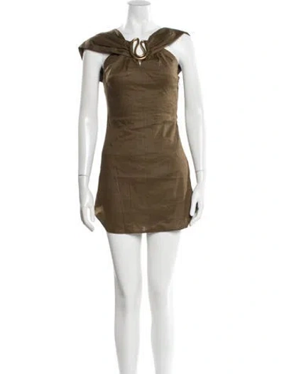 Pre-owned Cult Gaia Linen Mini Dress W/ Tags In Neutral