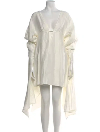Pre-owned Cult Gaia Linen Mini Dress In White