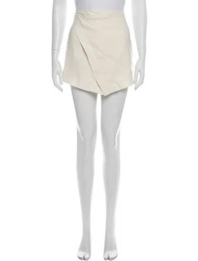 Pre-owned Cult Gaia Linen Mini Shorts In Neutral
