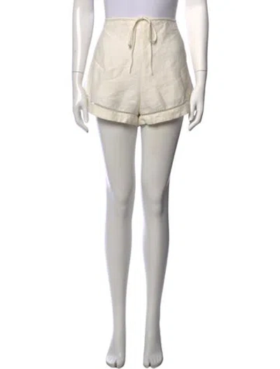 Pre-owned Cult Gaia Linen Mini Shorts In Neutrals