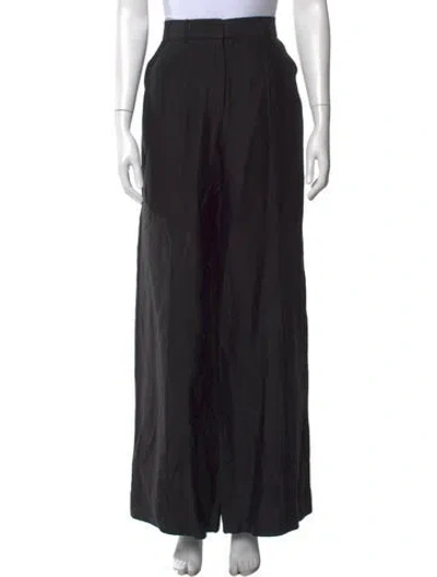 Pre-owned Cult Gaia Linen Wide Leg Pants In Black