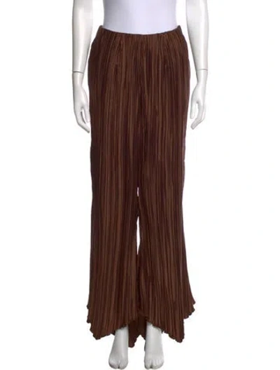 Pre-owned Cult Gaia Linen Wide Leg Pants In Brown