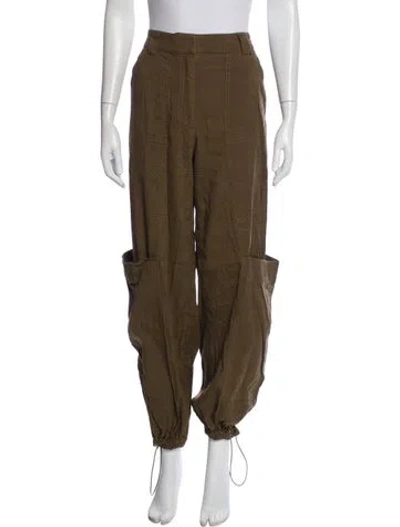 Pre-owned Cult Gaia Linen Wide Leg Pants In Green
