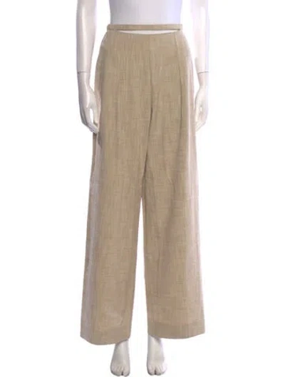 Pre-owned Cult Gaia Linen Wide Leg Pants In Neutral