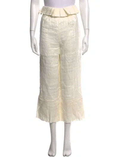 Pre-owned Cult Gaia Linen Wide Leg Pants In Neutrals