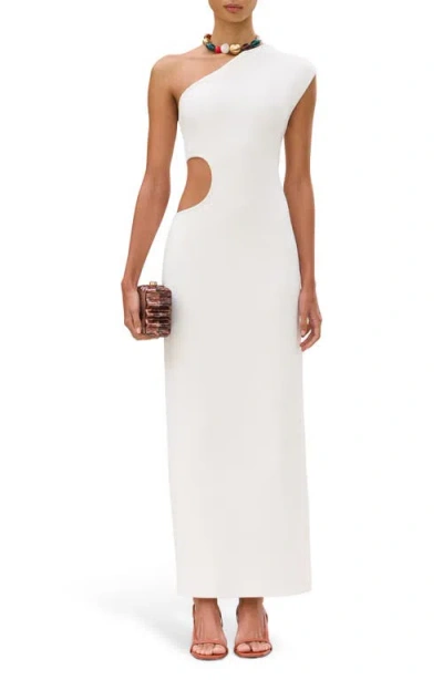 Cult Gaia Linnea Cutout One-shoulder Knit Maxi Dress In White