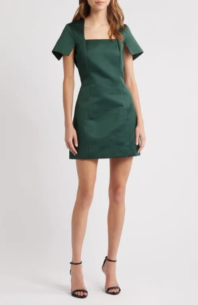 Cult Gaia Lisa Open Back Short Sleeve Minidress In Forest Green