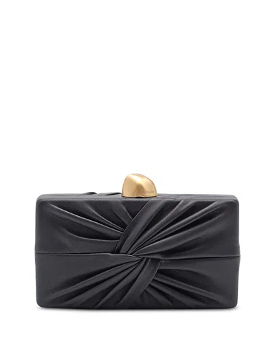 Cult Gaia Lisse Leather Clutch In Black