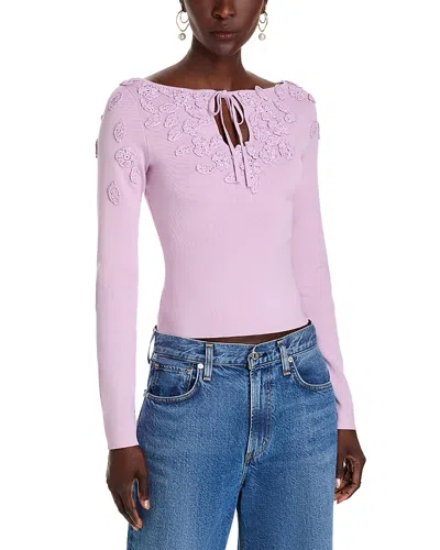 Cult Gaia Livie Embroidered Top In Sweet Pea