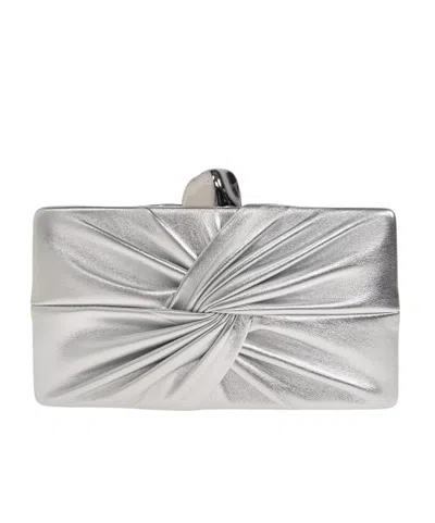 Cult Gaia Logo Clutch In Silver