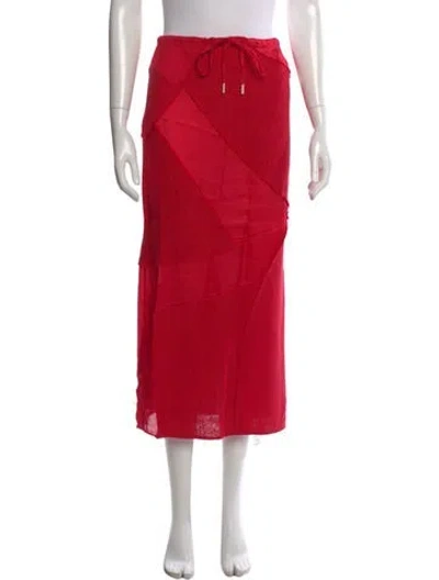 Pre-owned Cult Gaia Long Skirt In Red