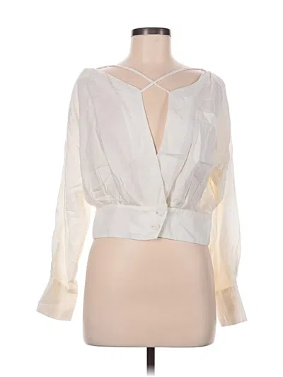 Pre-owned Cult Gaia Long Sleeve Blouse In Ivory