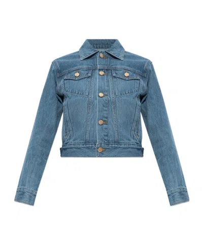 Cult Gaia Long Sleeve Denim Jacket In Blue