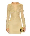 Cult Gaia Long-sleeved Knitted Cardigan In Nude