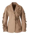 Cult Gaia Long-sleeved Suit Coat In Brown