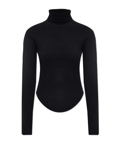 Cult Gaia Long-sleeved Sweater In Black
