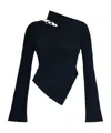 Cult Gaia Ekko Knitted Top In Black