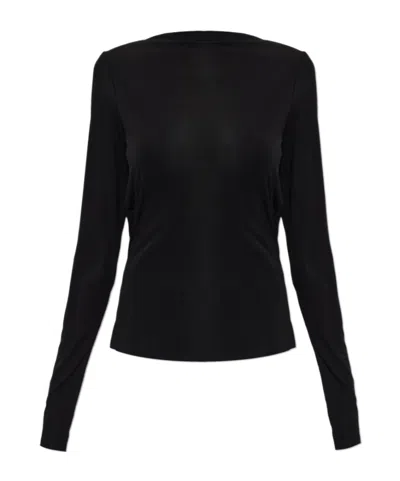 Cult Gaia Long-sleeved Top In Black