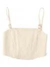 Cult Gaia Loren Buckle-strap Corset Top In Neutral
