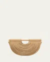 Cult Gaia Lou Draped Leather Clutch Bag In Neutral