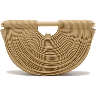 Cult Gaia Lou Leather Top Handle Bag In Sand