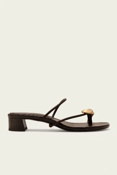 Cult Gaia Luca Flat Sandals Luwak In Brown