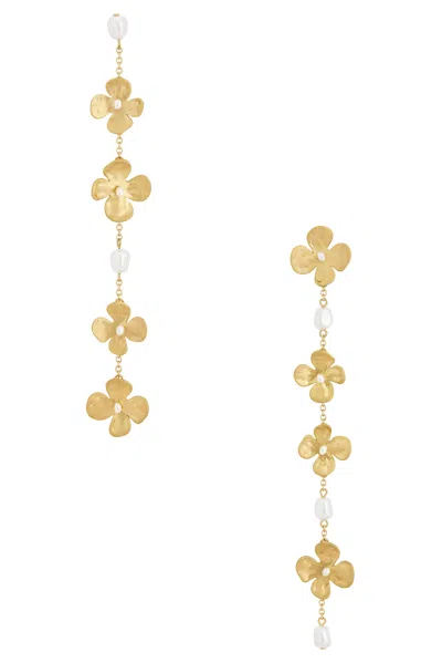 Cult Gaia Lucky Drop Earring In Brushed Brass In Gold