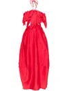 Cult Gaia Lue Ruffled Midi Dress In Red