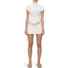 Cult Gaia Luka Cotton Rib Minidress In White