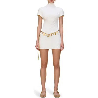 Cult Gaia Luka Cotton Rib Minidress In White