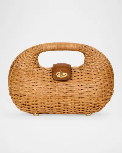 Cult Gaia Lydia Rattan Top-handle Bag In Brown
