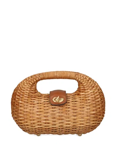 Cult Gaia Lydia Woven Basket Tote Bag In Brown